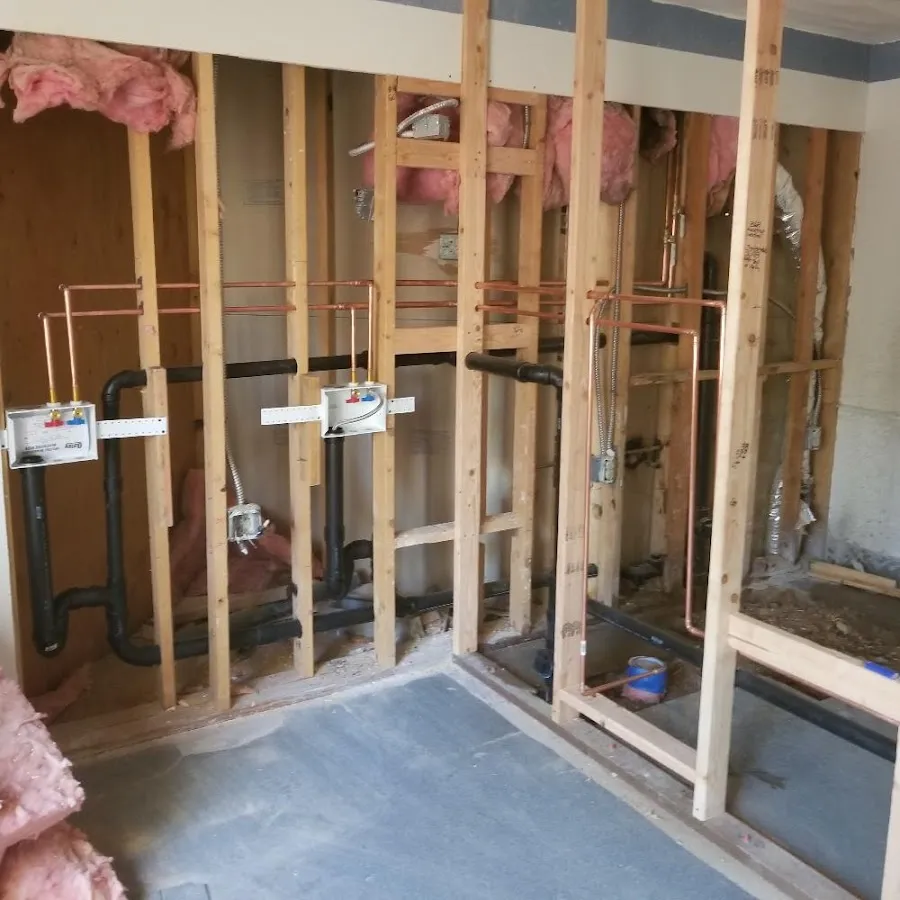 Copper pipe rough-in and plumbing installation in Summerlin South